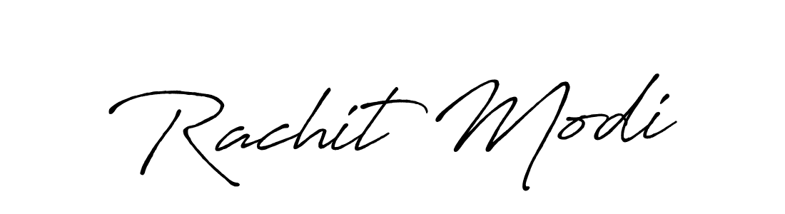 How to make Rachit Modi name signature. Use Antro_Vectra_Bolder style for creating short signs online. This is the latest handwritten sign. Rachit Modi signature style 7 images and pictures png