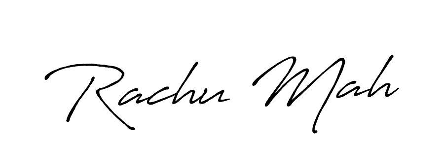 Similarly Antro_Vectra_Bolder is the best handwritten signature design. Signature creator online .You can use it as an online autograph creator for name Rachu Mah. Rachu Mah signature style 7 images and pictures png