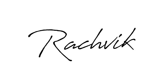 Use a signature maker to create a handwritten signature online. With this signature software, you can design (Antro_Vectra_Bolder) your own signature for name Rachvik. Rachvik signature style 7 images and pictures png