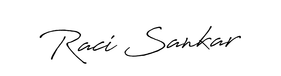 Use a signature maker to create a handwritten signature online. With this signature software, you can design (Antro_Vectra_Bolder) your own signature for name Raci Sankar. Raci Sankar signature style 7 images and pictures png
