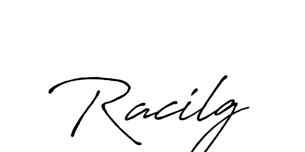 How to make Racilg name signature. Use Antro_Vectra_Bolder style for creating short signs online. This is the latest handwritten sign. Racilg signature style 7 images and pictures png