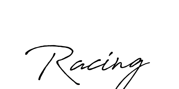 How to make Racing signature? Antro_Vectra_Bolder is a professional autograph style. Create handwritten signature for Racing name. Racing signature style 7 images and pictures png