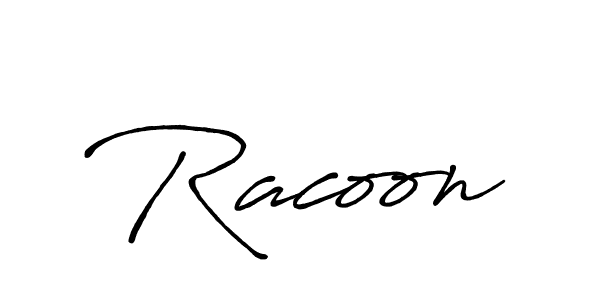 How to make Racoon name signature. Use Antro_Vectra_Bolder style for creating short signs online. This is the latest handwritten sign. Racoon signature style 7 images and pictures png