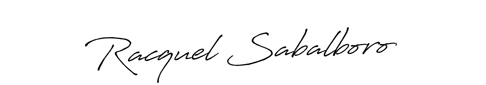 The best way (Antro_Vectra_Bolder) to make a short signature is to pick only two or three words in your name. The name Racquel Sabalboro include a total of six letters. For converting this name. Racquel Sabalboro signature style 7 images and pictures png