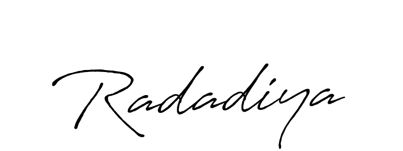 Radadiya stylish signature style. Best Handwritten Sign (Antro_Vectra_Bolder) for my name. Handwritten Signature Collection Ideas for my name Radadiya. Radadiya signature style 7 images and pictures png