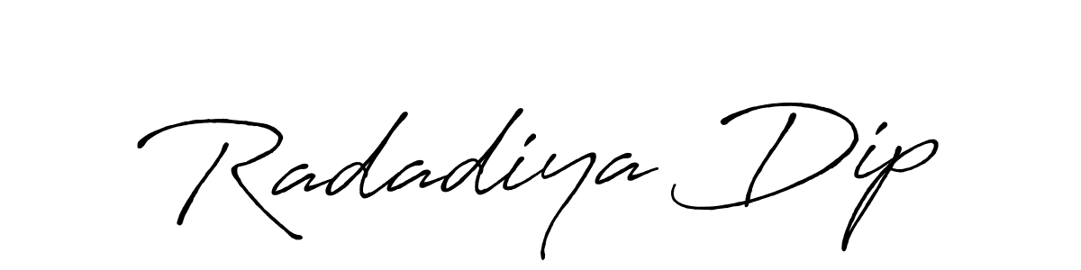 Antro_Vectra_Bolder is a professional signature style that is perfect for those who want to add a touch of class to their signature. It is also a great choice for those who want to make their signature more unique. Get Radadiya Dip name to fancy signature for free. Radadiya Dip signature style 7 images and pictures png