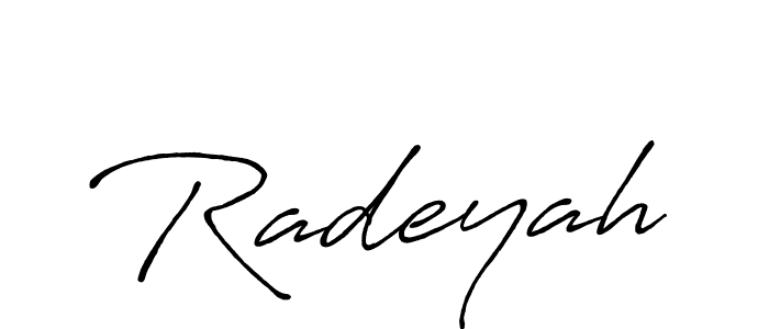 The best way (Antro_Vectra_Bolder) to make a short signature is to pick only two or three words in your name. The name Radeyah include a total of six letters. For converting this name. Radeyah signature style 7 images and pictures png