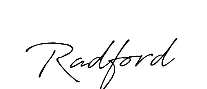 Use a signature maker to create a handwritten signature online. With this signature software, you can design (Antro_Vectra_Bolder) your own signature for name Radford. Radford signature style 7 images and pictures png