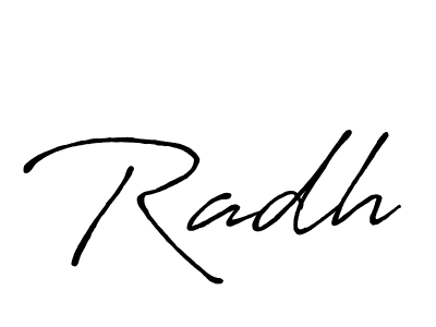 Also You can easily find your signature by using the search form. We will create Radh name handwritten signature images for you free of cost using Antro_Vectra_Bolder sign style. Radh signature style 7 images and pictures png