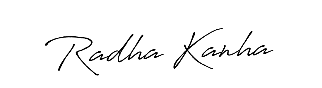 How to make Radha Kanha name signature. Use Antro_Vectra_Bolder style for creating short signs online. This is the latest handwritten sign. Radha Kanha signature style 7 images and pictures png