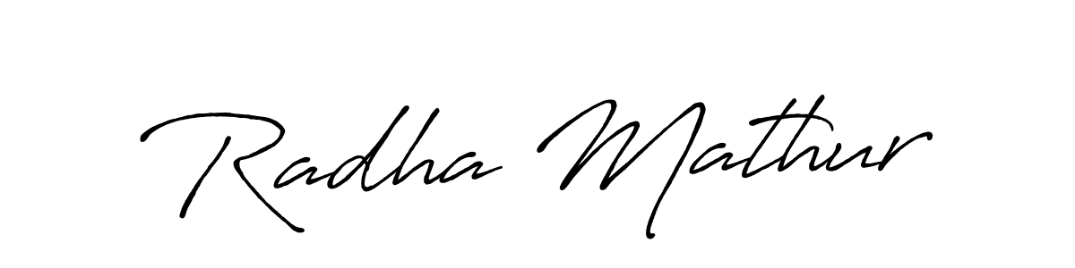 Make a beautiful signature design for name Radha Mathur. Use this online signature maker to create a handwritten signature for free. Radha Mathur signature style 7 images and pictures png