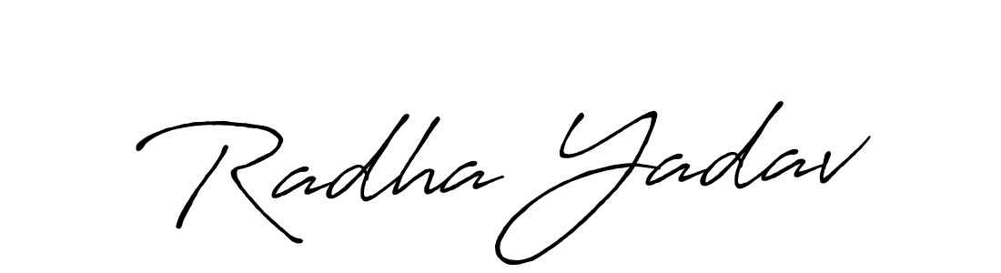 How to make Radha Yadav name signature. Use Antro_Vectra_Bolder style for creating short signs online. This is the latest handwritten sign. Radha Yadav signature style 7 images and pictures png