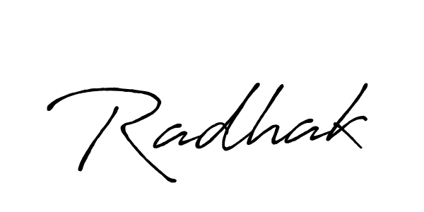 Create a beautiful signature design for name Radhak. With this signature (Antro_Vectra_Bolder) fonts, you can make a handwritten signature for free. Radhak signature style 7 images and pictures png