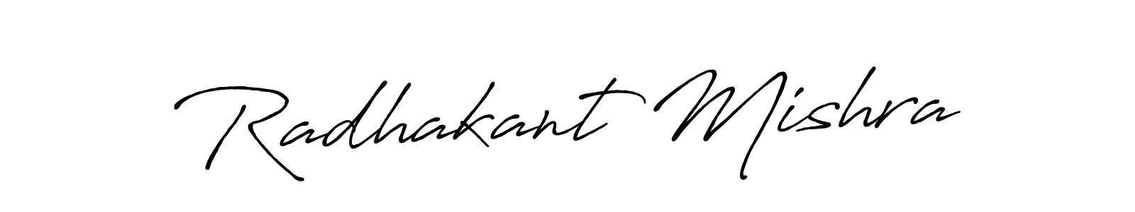 Create a beautiful signature design for name Radhakant Mishra. With this signature (Antro_Vectra_Bolder) fonts, you can make a handwritten signature for free. Radhakant Mishra signature style 7 images and pictures png