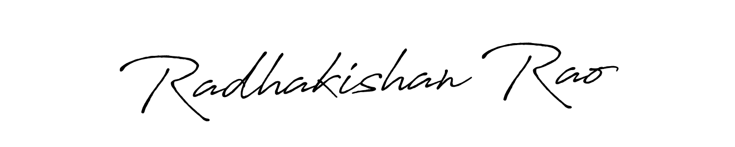 Make a beautiful signature design for name Radhakishan Rao. With this signature (Antro_Vectra_Bolder) style, you can create a handwritten signature for free. Radhakishan Rao signature style 7 images and pictures png