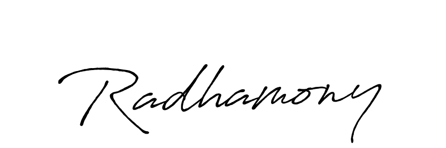 Also You can easily find your signature by using the search form. We will create Radhamony name handwritten signature images for you free of cost using Antro_Vectra_Bolder sign style. Radhamony signature style 7 images and pictures png