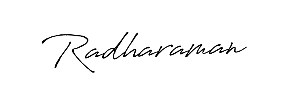 Design your own signature with our free online signature maker. With this signature software, you can create a handwritten (Antro_Vectra_Bolder) signature for name Radharaman. Radharaman signature style 7 images and pictures png