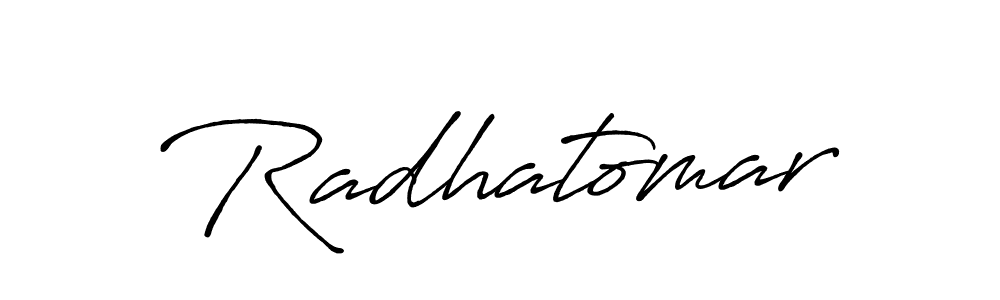 Make a beautiful signature design for name Radhatomar. With this signature (Antro_Vectra_Bolder) style, you can create a handwritten signature for free. Radhatomar signature style 7 images and pictures png