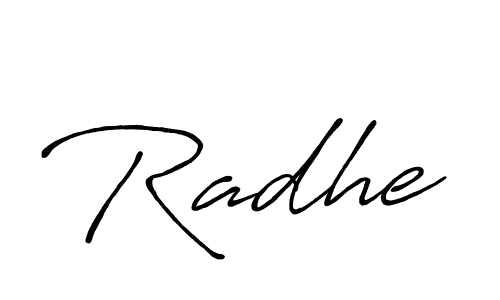 Create a beautiful signature design for name Radhe. With this signature (Antro_Vectra_Bolder) fonts, you can make a handwritten signature for free. Radhe signature style 7 images and pictures png