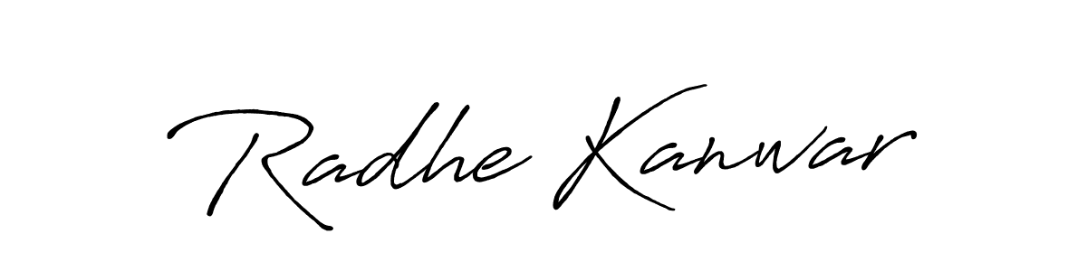 How to make Radhe Kanwar signature? Antro_Vectra_Bolder is a professional autograph style. Create handwritten signature for Radhe Kanwar name. Radhe Kanwar signature style 7 images and pictures png