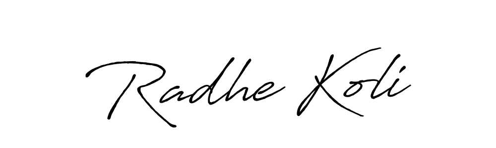 This is the best signature style for the Radhe Koli name. Also you like these signature font (Antro_Vectra_Bolder). Mix name signature. Radhe Koli signature style 7 images and pictures png