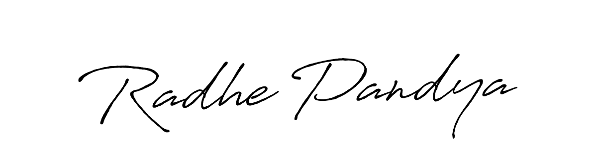 Also we have Radhe Pandya name is the best signature style. Create professional handwritten signature collection using Antro_Vectra_Bolder autograph style. Radhe Pandya signature style 7 images and pictures png