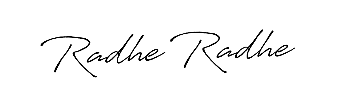 Make a beautiful signature design for name Radhe Radhe. With this signature (Antro_Vectra_Bolder) style, you can create a handwritten signature for free. Radhe Radhe signature style 7 images and pictures png