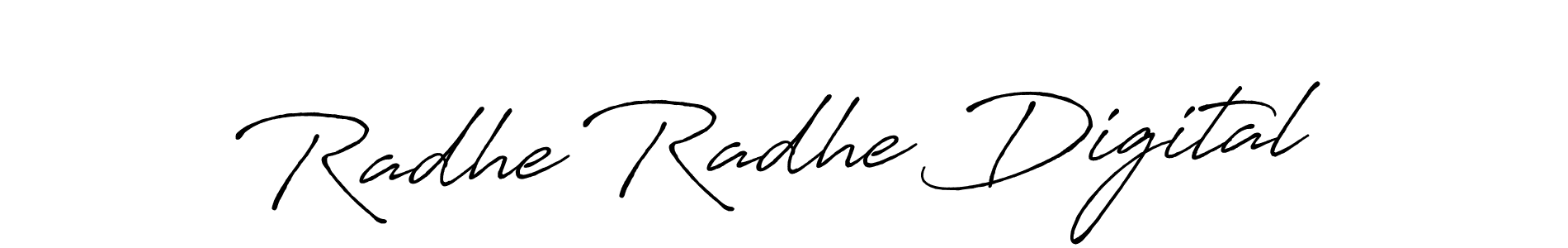 This is the best signature style for the Radhe Radhe Digital name. Also you like these signature font (Antro_Vectra_Bolder). Mix name signature. Radhe Radhe Digital signature style 7 images and pictures png