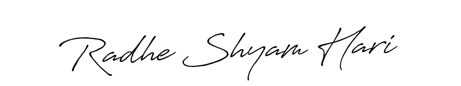 Radhe Shyam Hari stylish signature style. Best Handwritten Sign (Antro_Vectra_Bolder) for my name. Handwritten Signature Collection Ideas for my name Radhe Shyam Hari. Radhe Shyam Hari signature style 7 images and pictures png