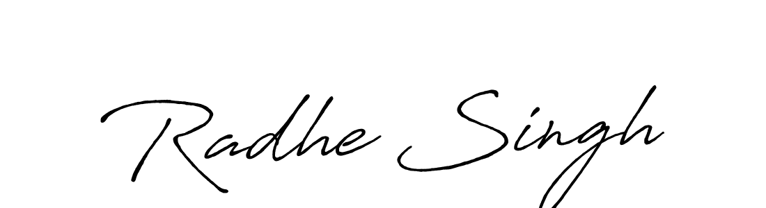 This is the best signature style for the Radhe Singh name. Also you like these signature font (Antro_Vectra_Bolder). Mix name signature. Radhe Singh signature style 7 images and pictures png