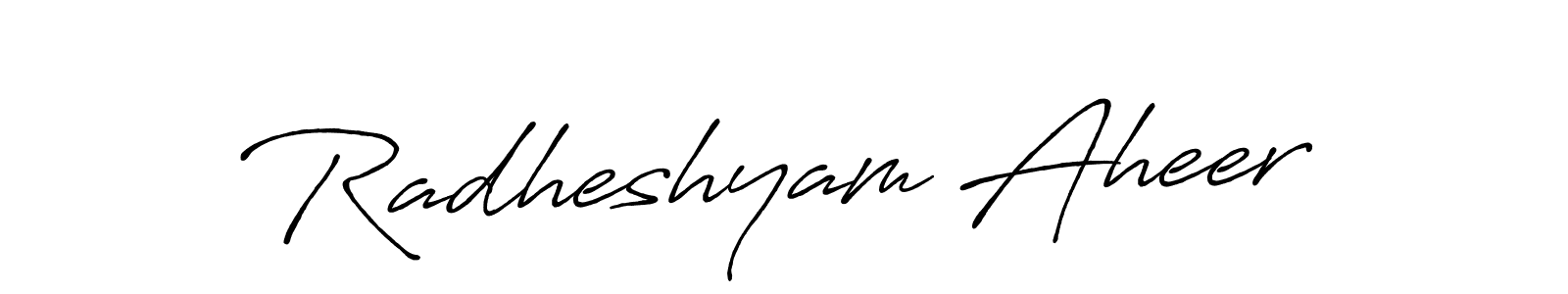 Make a beautiful signature design for name Radheshyam Aheer. With this signature (Antro_Vectra_Bolder) style, you can create a handwritten signature for free. Radheshyam Aheer signature style 7 images and pictures png