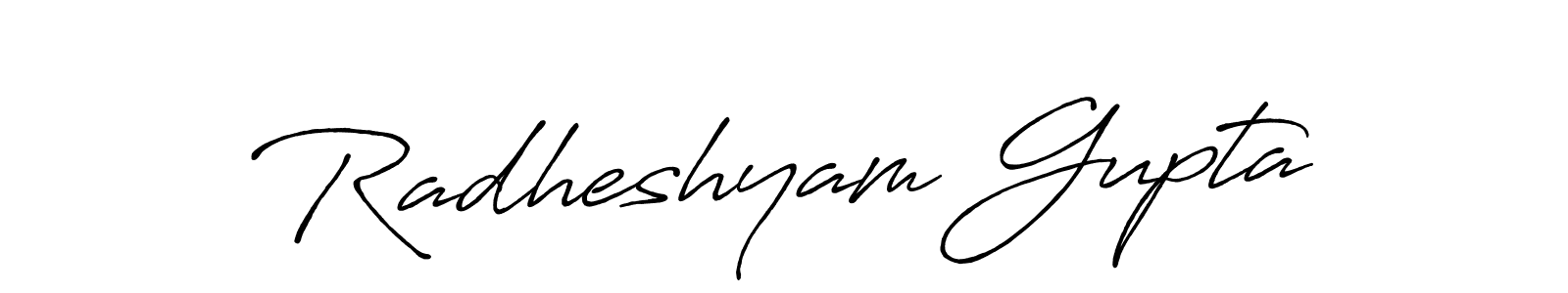 Create a beautiful signature design for name Radheshyam Gupta. With this signature (Antro_Vectra_Bolder) fonts, you can make a handwritten signature for free. Radheshyam Gupta signature style 7 images and pictures png