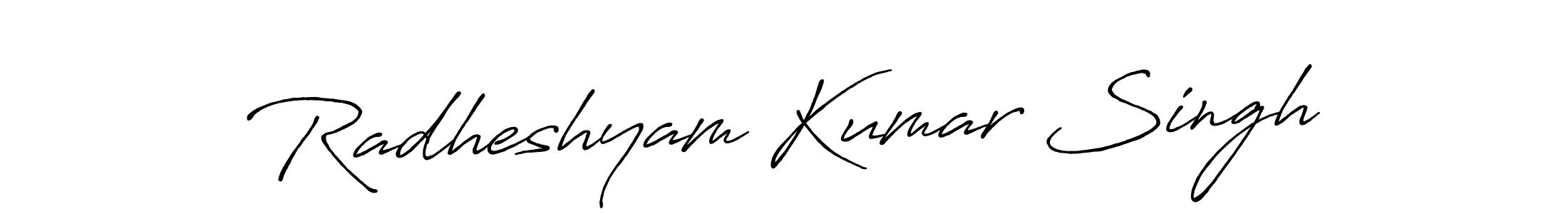Create a beautiful signature design for name Radheshyam Kumar Singh. With this signature (Antro_Vectra_Bolder) fonts, you can make a handwritten signature for free. Radheshyam Kumar Singh signature style 7 images and pictures png