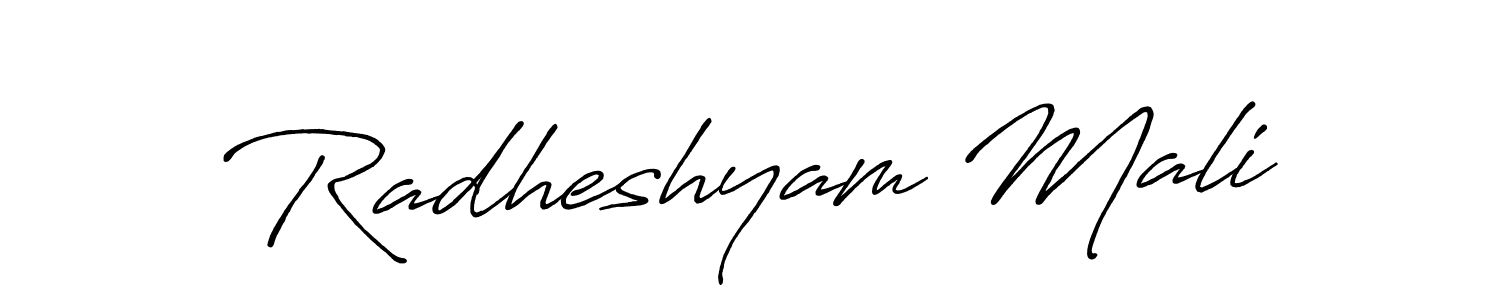 Use a signature maker to create a handwritten signature online. With this signature software, you can design (Antro_Vectra_Bolder) your own signature for name Radheshyam Mali. Radheshyam Mali signature style 7 images and pictures png