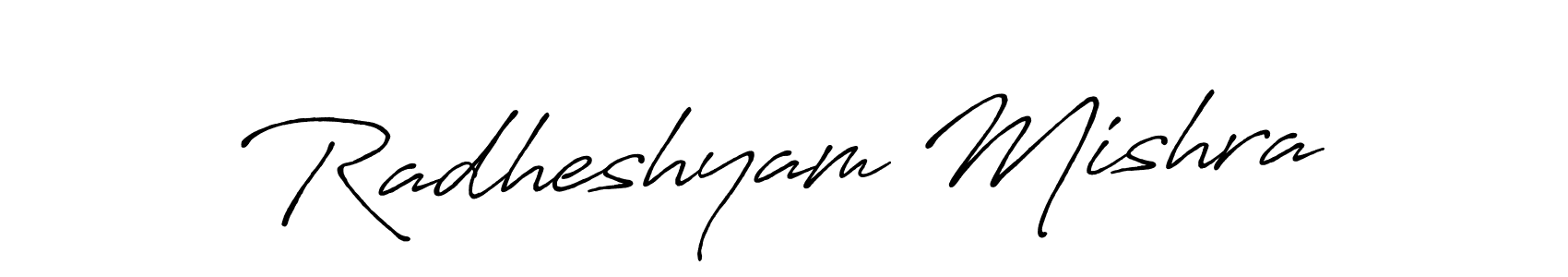 Create a beautiful signature design for name Radheshyam Mishra. With this signature (Antro_Vectra_Bolder) fonts, you can make a handwritten signature for free. Radheshyam Mishra signature style 7 images and pictures png