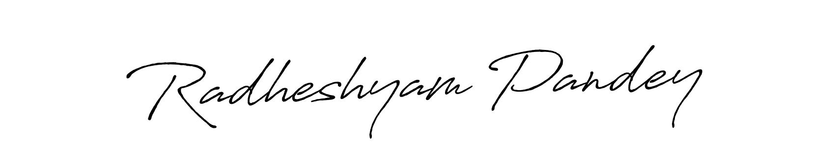 Create a beautiful signature design for name Radheshyam Pandey. With this signature (Antro_Vectra_Bolder) fonts, you can make a handwritten signature for free. Radheshyam Pandey signature style 7 images and pictures png