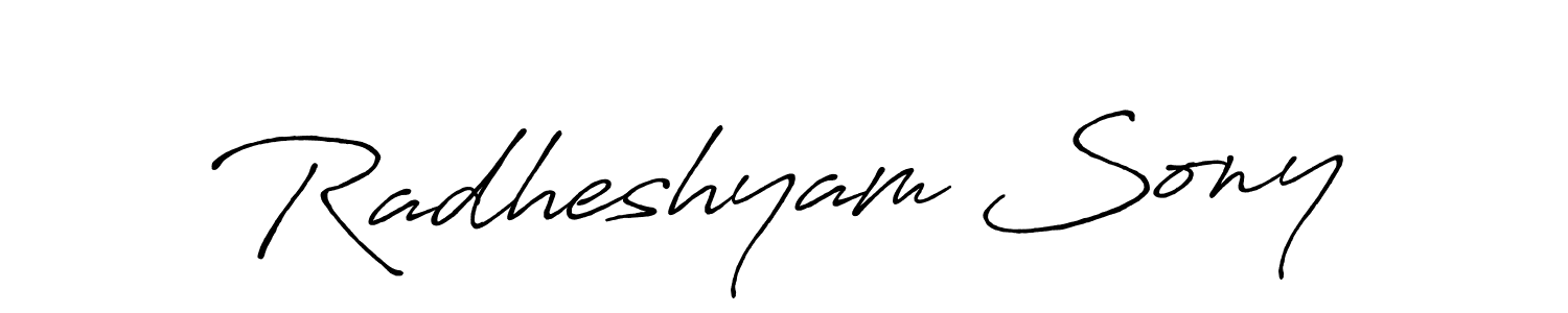 Make a beautiful signature design for name Radheshyam Sony. With this signature (Antro_Vectra_Bolder) style, you can create a handwritten signature for free. Radheshyam Sony signature style 7 images and pictures png