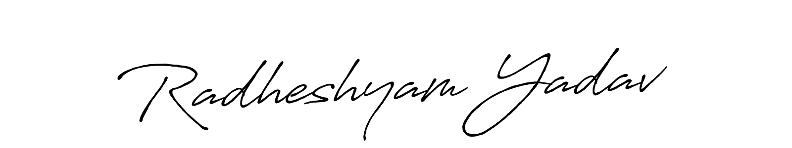 How to make Radheshyam Yadav name signature. Use Antro_Vectra_Bolder style for creating short signs online. This is the latest handwritten sign. Radheshyam Yadav signature style 7 images and pictures png