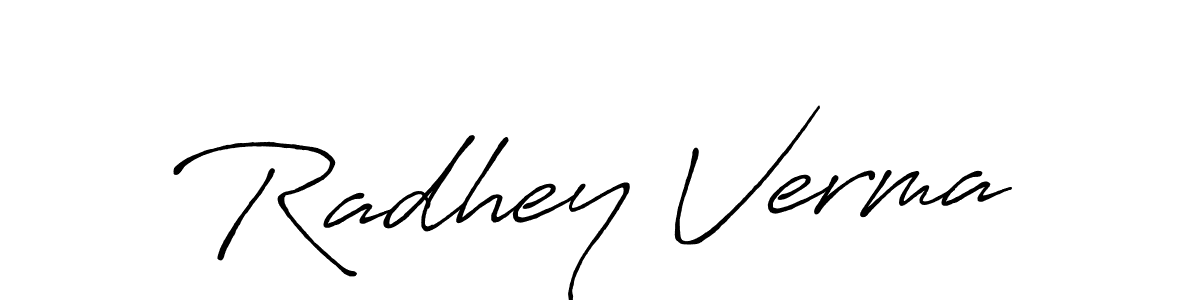 The best way (Antro_Vectra_Bolder) to make a short signature is to pick only two or three words in your name. The name Radhey Verma include a total of six letters. For converting this name. Radhey Verma signature style 7 images and pictures png