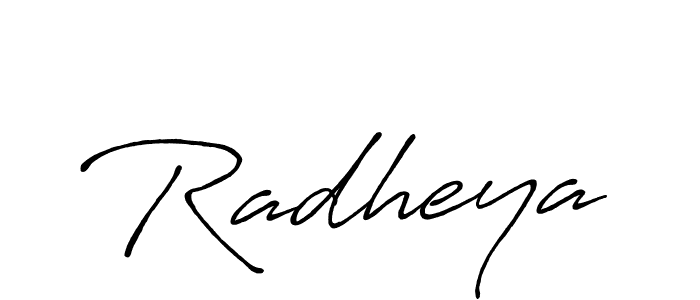 Use a signature maker to create a handwritten signature online. With this signature software, you can design (Antro_Vectra_Bolder) your own signature for name Radheya. Radheya signature style 7 images and pictures png