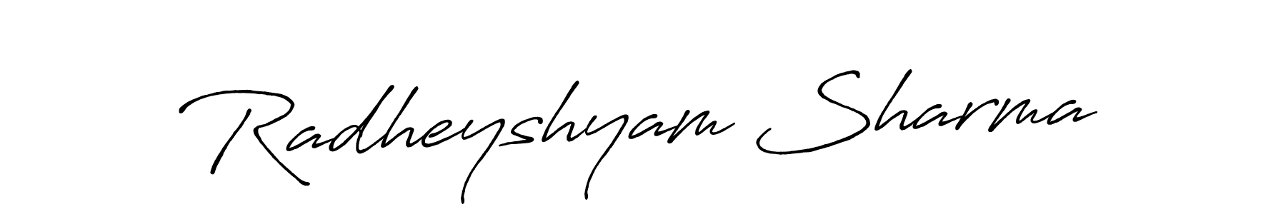 Antro_Vectra_Bolder is a professional signature style that is perfect for those who want to add a touch of class to their signature. It is also a great choice for those who want to make their signature more unique. Get Radheyshyam Sharma name to fancy signature for free. Radheyshyam Sharma signature style 7 images and pictures png