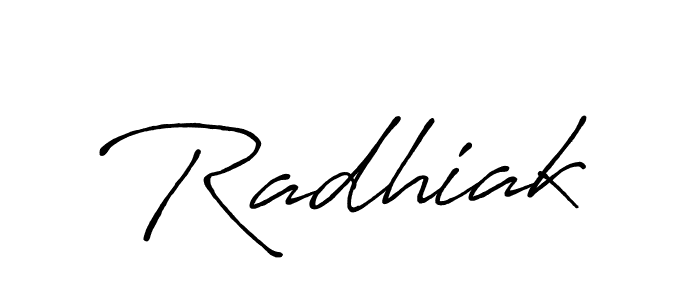 Also we have Radhiak name is the best signature style. Create professional handwritten signature collection using Antro_Vectra_Bolder autograph style. Radhiak signature style 7 images and pictures png