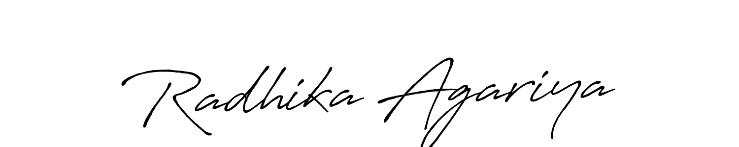 How to make Radhika Agariya signature? Antro_Vectra_Bolder is a professional autograph style. Create handwritten signature for Radhika Agariya name. Radhika Agariya signature style 7 images and pictures png