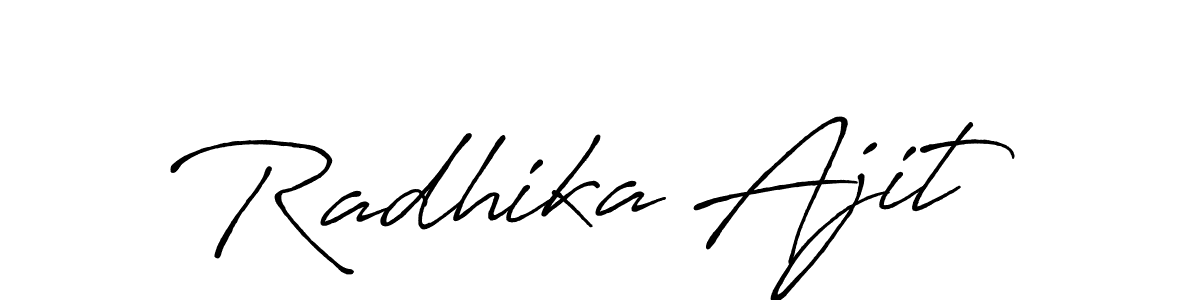 Radhika Ajit stylish signature style. Best Handwritten Sign (Antro_Vectra_Bolder) for my name. Handwritten Signature Collection Ideas for my name Radhika Ajit. Radhika Ajit signature style 7 images and pictures png