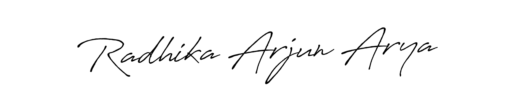 if you are searching for the best signature style for your name Radhika Arjun Arya. so please give up your signature search. here we have designed multiple signature styles  using Antro_Vectra_Bolder. Radhika Arjun Arya signature style 7 images and pictures png