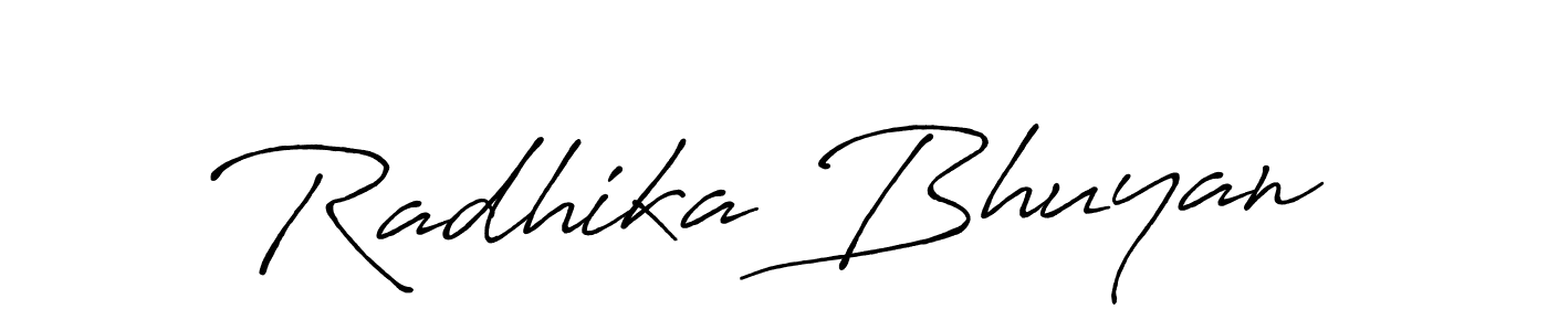 You should practise on your own different ways (Antro_Vectra_Bolder) to write your name (Radhika Bhuyan) in signature. don't let someone else do it for you. Radhika Bhuyan signature style 7 images and pictures png