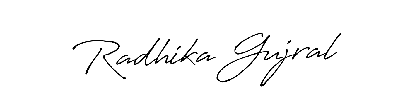 Design your own signature with our free online signature maker. With this signature software, you can create a handwritten (Antro_Vectra_Bolder) signature for name Radhika Gujral. Radhika Gujral signature style 7 images and pictures png