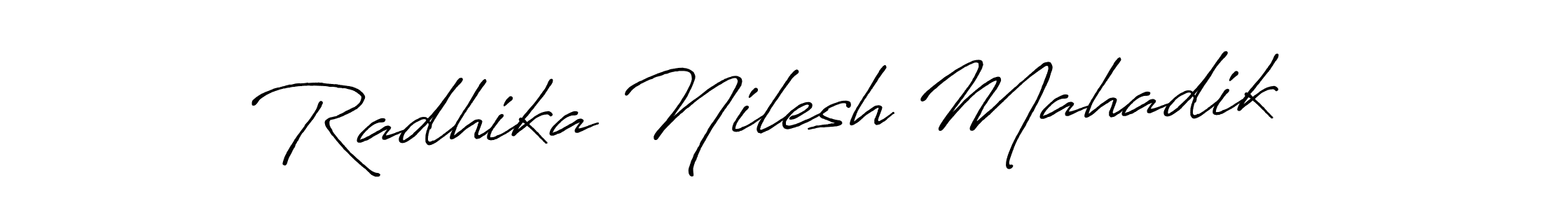 This is the best signature style for the Radhika Nilesh Mahadik name. Also you like these signature font (Antro_Vectra_Bolder). Mix name signature. Radhika Nilesh Mahadik signature style 7 images and pictures png