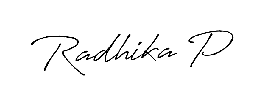 Antro_Vectra_Bolder is a professional signature style that is perfect for those who want to add a touch of class to their signature. It is also a great choice for those who want to make their signature more unique. Get Radhika P name to fancy signature for free. Radhika P signature style 7 images and pictures png