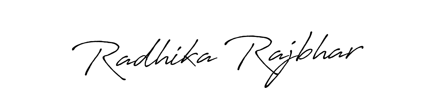 Make a beautiful signature design for name Radhika Rajbhar. With this signature (Antro_Vectra_Bolder) style, you can create a handwritten signature for free. Radhika Rajbhar signature style 7 images and pictures png